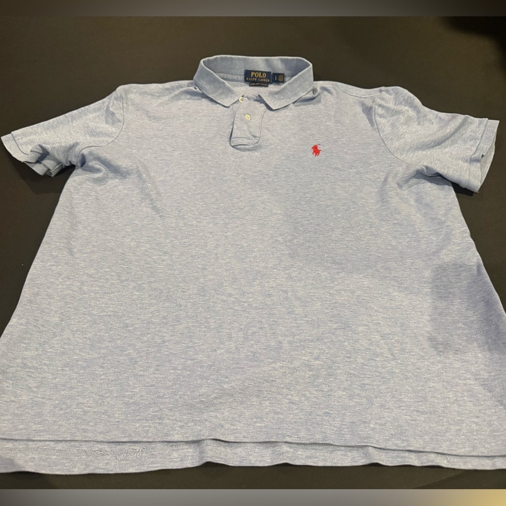 Polo Ralph Lauren Pima Soft Touch Polo Shirt Large Blue Red Pony